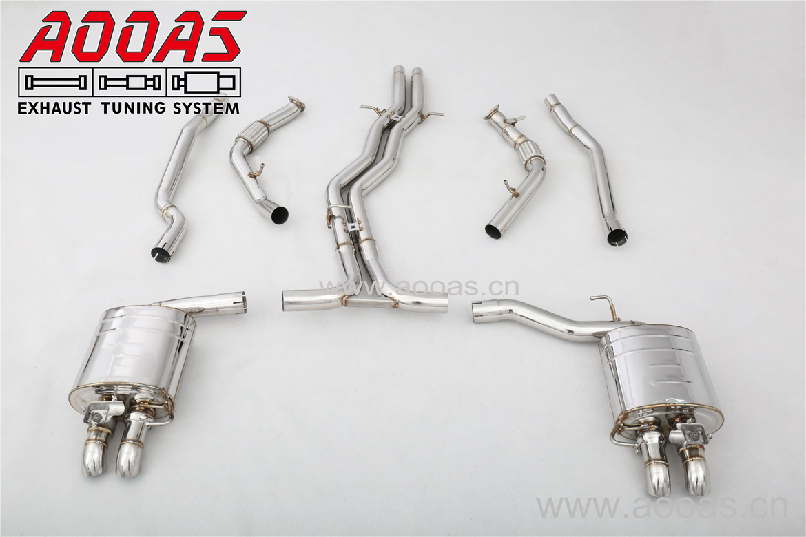 Audi A8L 19 models 3.0T  All SS304 / Front Pipe (Downpipe Back)+All SS304 / Valvetronic Catback System